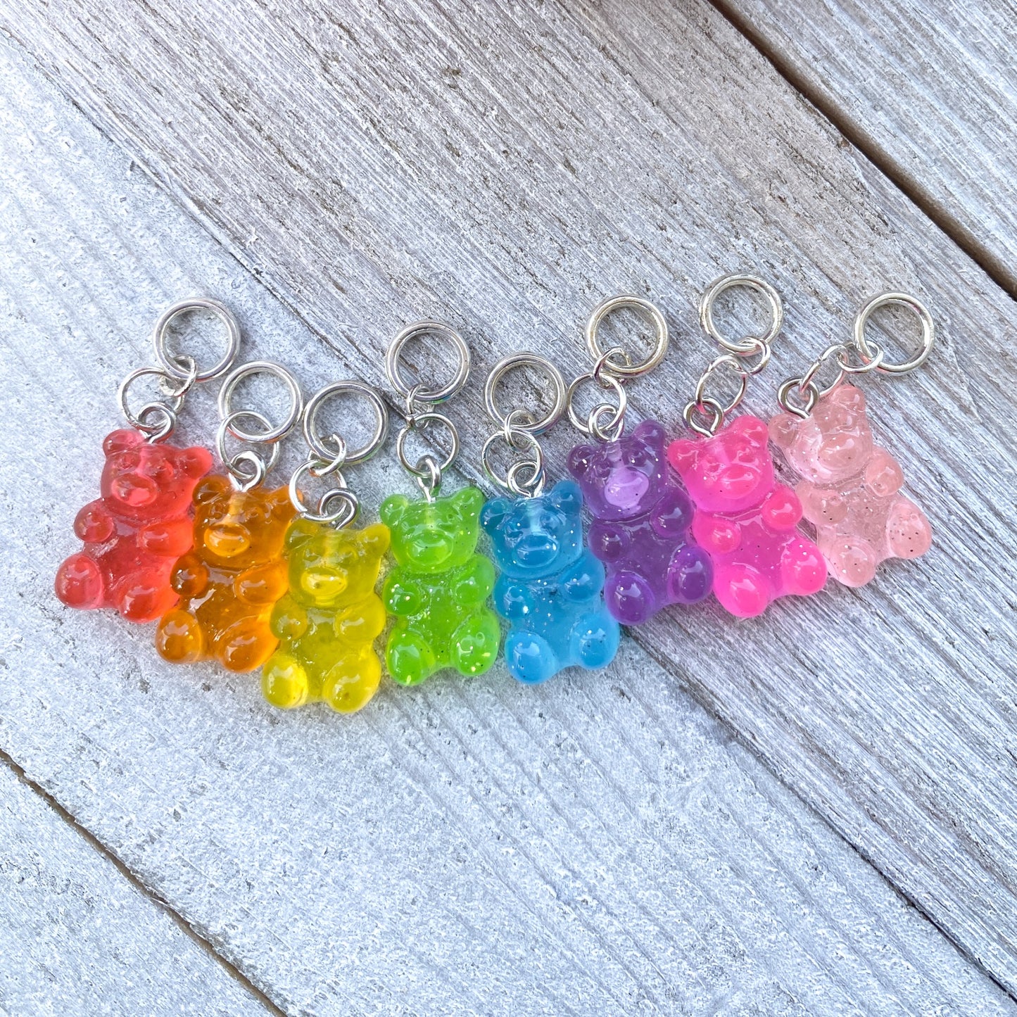 Rainbow Gummy Bear Stitch Markers