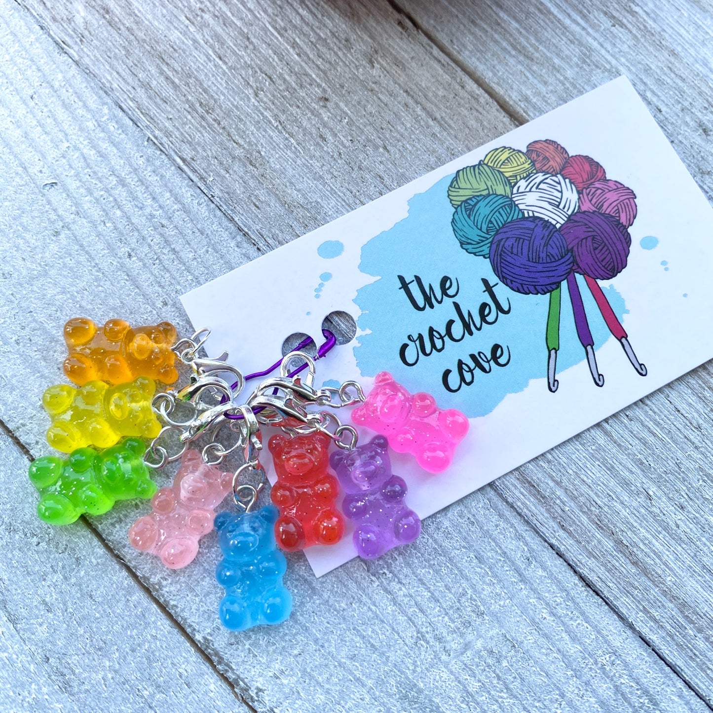 Rainbow Gummy Bear Stitch Markers